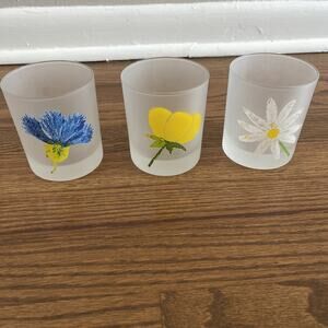Dartington France Set of 3 Frosted Lowball Glasses Old Fashioned Sangria Summer